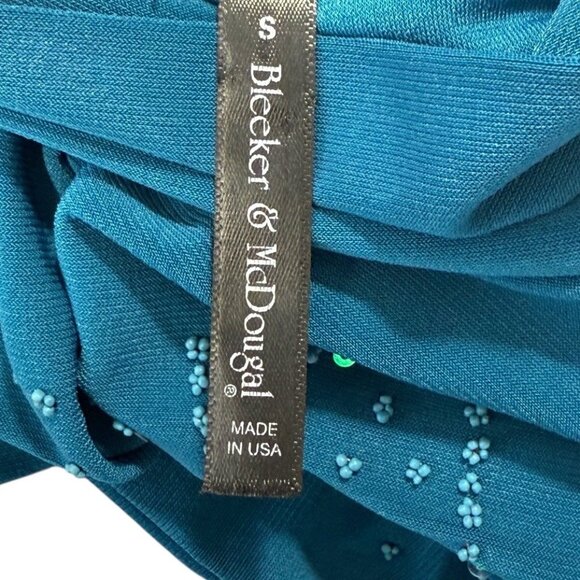 Vtg Y2K Fairycore Top Sz S Embellished Sleeveless Teal Beaded whimsical - Picture 6 of 8